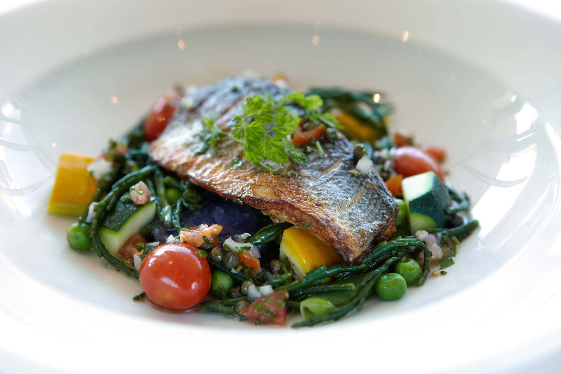 Norfolk Seabass and Samphire